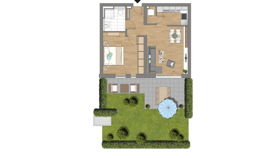 Modernes Mehrfamilienhaus mit 10 Wohneinheiten, 15 TG-Stellplätzen im Herzen von Hallbergmoos - Grundriss Wohnung 2
