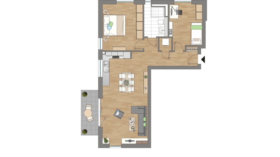 Modernes Mehrfamilienhaus mit 10 Wohneinheiten, 15 TG-Stellplätzen im Herzen von Hallbergmoos - Grundriss Wohnung 4