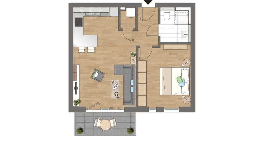 Modernes Mehrfamilienhaus mit 10 Wohneinheiten, 15 TG-Stellplätzen im Herzen von Hallbergmoos - Grundriss Wohnung 5