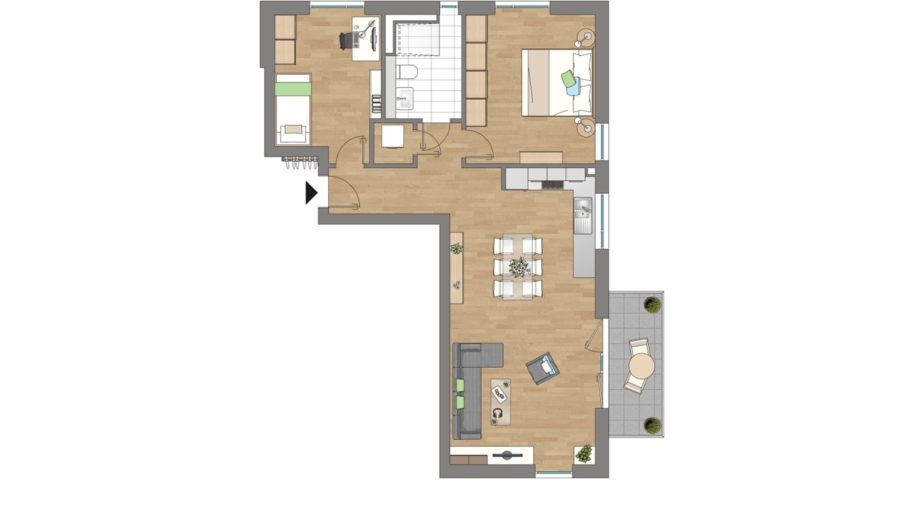 Modernes Mehrfamilienhaus mit 10 Wohneinheiten, 15 TG-Stellplätzen im Herzen von Hallbergmoos - Grundriss Wohnung 7