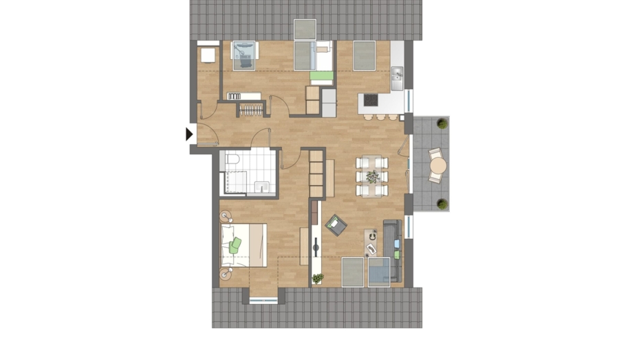 Modernes Mehrfamilienhaus mit 10 Wohneinheiten, 15 TG-Stellplätzen im Herzen von Hallbergmoos - Grundriss Wohnung 10