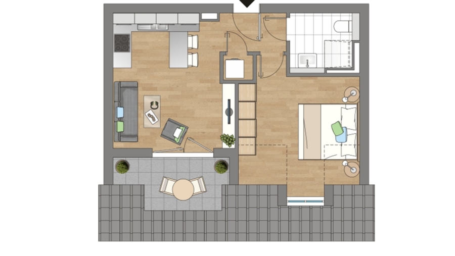 Modernes Mehrfamilienhaus mit 10 Wohneinheiten, 15 TG-Stellplätzen im Herzen von Hallbergmoos - Grundriss Wohnung 9