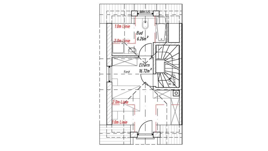Familiengerechtes Reiheneckhaus mit großem Süd-/Westgarten, 2 Bädern & 2 Stellplätzen - Dachgeschoss
