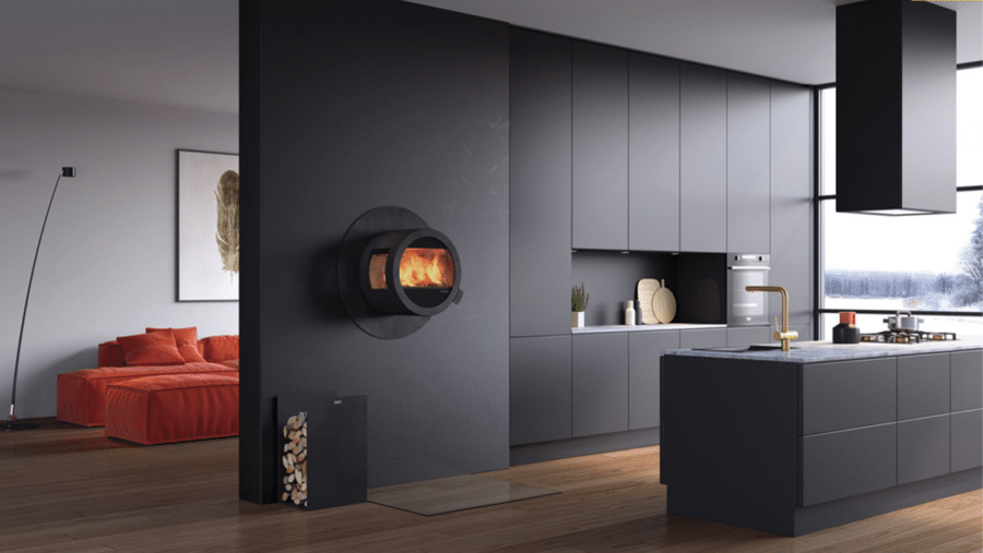 Edle Einfamilienhausvilla mit Traumgrundstück komplett nach Ihren Wünschen designed in 85435 Erding - Kamin Nordpeis ME Wand