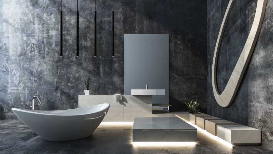 Edle Einfamilienhausvilla mit Traumgrundstück komplett nach Ihren Wünschen designed in 85435 Erding - Badezimmer – Studie