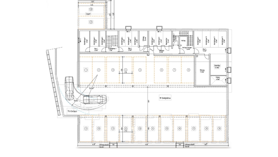 Sonnige 2-Zimmer-Dachgeschosswohnung mit ca.45 m² Wohnfläche, Südbalkon & geräumigen TG-Stellplatz - Untergeschoss
