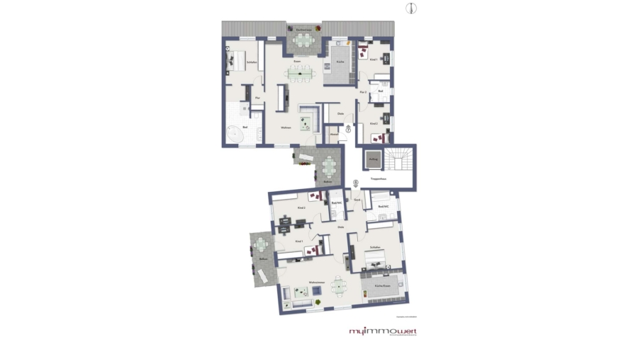 Wohntraum auf 4 Zimmer! Exklusive Neubau-Eigentumswohnung im Zentrum von Eichenried - Geschossplan Dachgeschoss