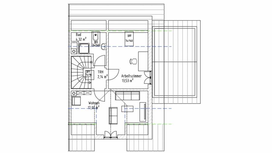 Moderne Doppelhaushälfte mit ca. 151,70 m² Wohnfläche, 5 Zimmern & 2 exklusiven Tageslichtbädern! - Dachgeschoss