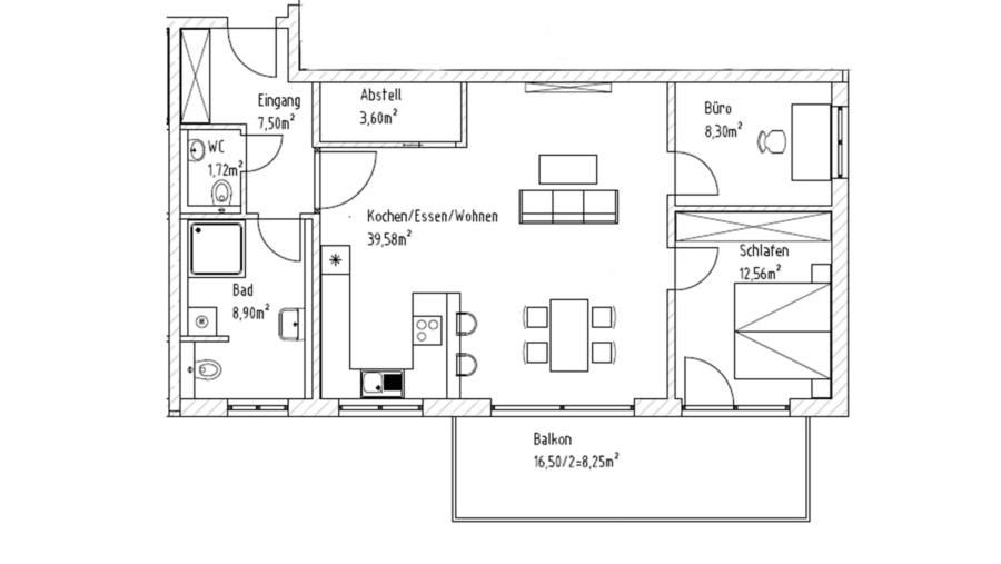 Moderne 3-Zimmer-Eigentumswohnung mit ca. 90 m² Wfl., riesigem Südbalkon, Carport & Stellplatz - Wohnung Nr. 8