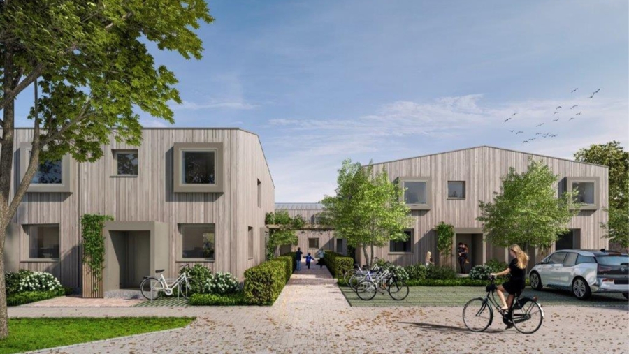 Modernes Reihenmittelhaus (Haus 2.2) im Passivhausstandard in familienfreundlicher Wohnlage in Poing - Außenansicht 1