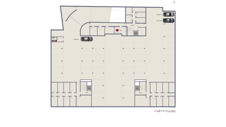 Eine Perle im Herzen von Erding! Edle Penthouse Wohnung mit 133 m² Wohnfläche & großer Dachterrasse - Grundriss Untergeschoss