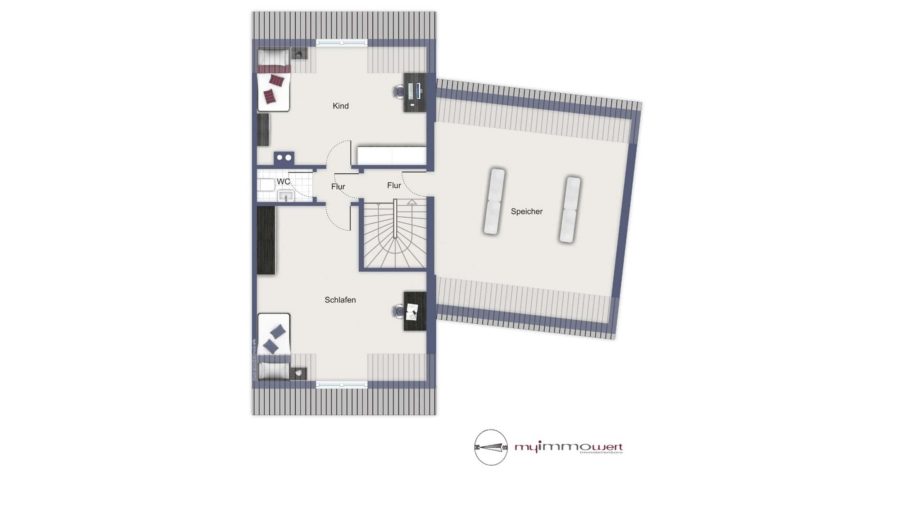 2 Generationen unter einem Dach! Top gepflegtes Reiheneckhaus mit Einliegerwohnung in Karlsfeld - Grundriss Dachgeschoss