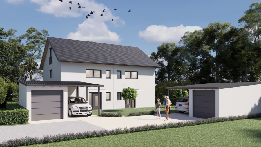 Neubau! Moderne Doppelhaushälfte (Haus 2) mit sonniger Südausrichtung - Hausansicht