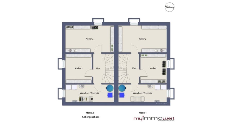 Neubau! Lichterfüllte Doppelhaushälfte mit sonniger Westausrichtung - Kellergeschoss