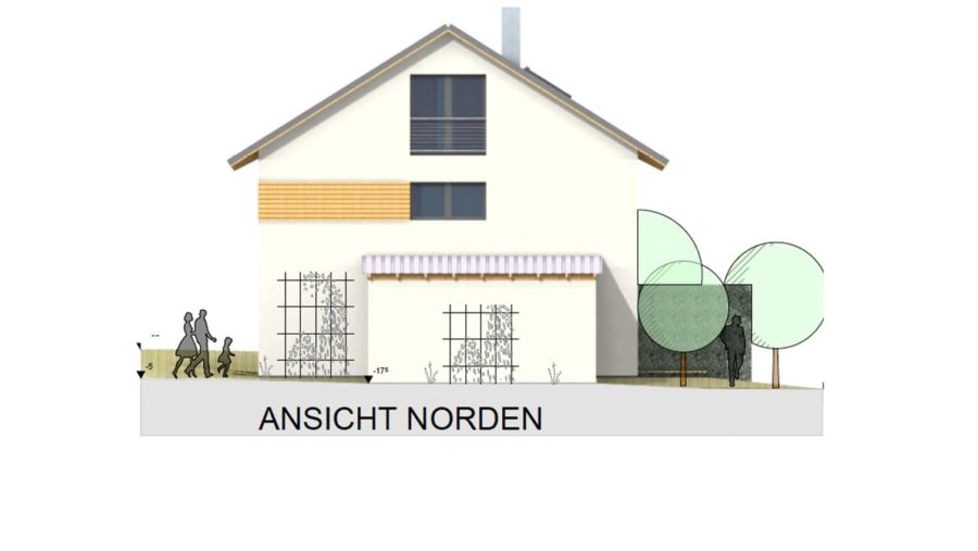 Neubau! Lichterfüllte Doppelhaushälfte mit sonniger Westausrichtung - Hausansicht Norden