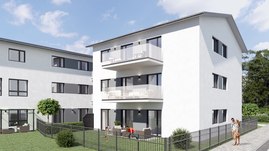 Gartenliebhaber aufgepasst! Exklusive 4,5-Zimmer-Gartenwohnung im Zentrum von Eichenried - Hausansicht