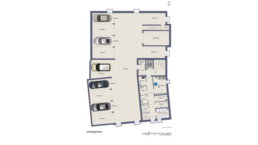 Klein & Fein! 1-Zimmer-Eigentumswohnung mit ca. 15,00 m² großer Dachterrasse in Eichenried - Geschossplan Untergeschoss