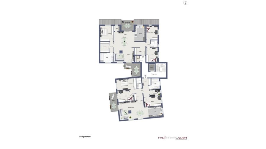 Klein & Fein! 1-Zimmer-Eigentumswohnung mit ca. 15,00 m² großer Dachterrasse in Eichenried - Geschossplan Dachgeschoss