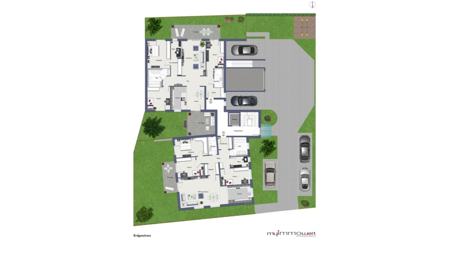 Klein & Fein! 1-Zimmer-Eigentumswohnung mit ca. 15,00 m² großer Dachterrasse in Eichenried - Geschossplan Erdgeschoss