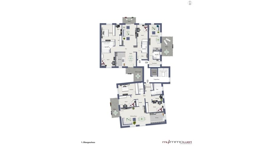 Klein & Fein! 1-Zimmer-Eigentumswohnung mit ca. 15,00 m² großer Dachterrasse in Eichenried - Geschossplan 1. Obergeschoss