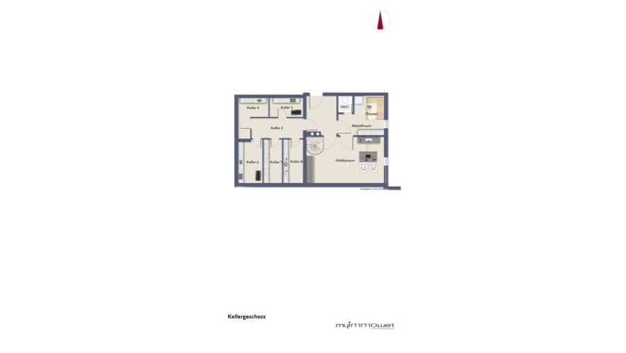 Sehr ruhig gelegene 3-Zimmer-Gartenwohnung mit zusätzlichem Hobbyraum im Souterrainbereich! - Grundriss Kellergeschoss