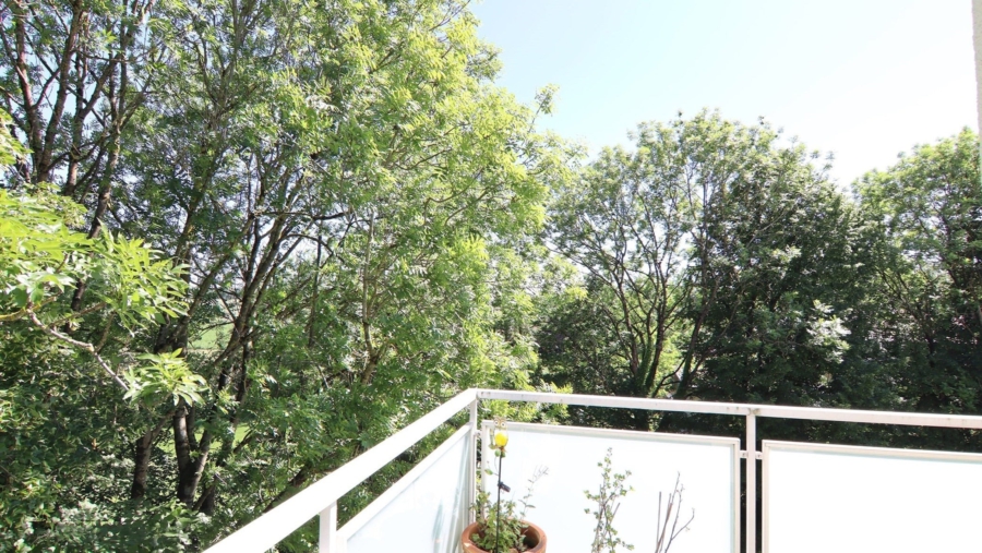 Erbpacht! Lichtdurchflutete 3-Zimmer-Dachterrassenwohnung mit unverbaubarem Blick ins Grüne - Aussicht 1 Terrasse