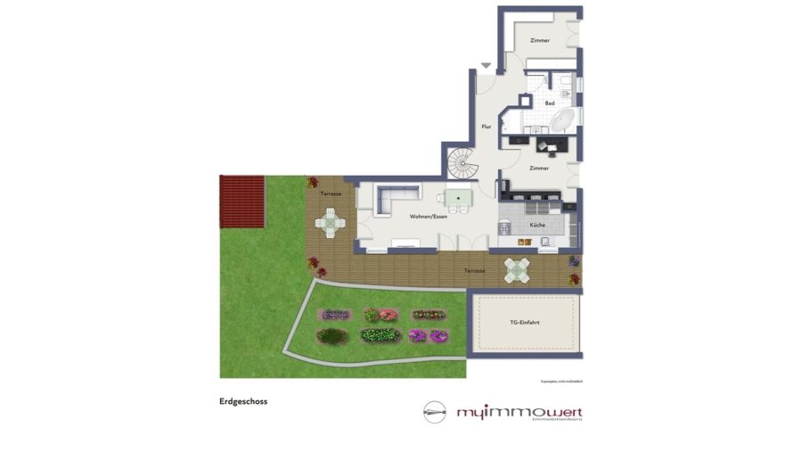 Im August in Ihr neues Zuhause einziehen! Traumhafte 3-Zimmer-Gartenwohnung in Neufahrn bei Freising - Grundriss Wohnung