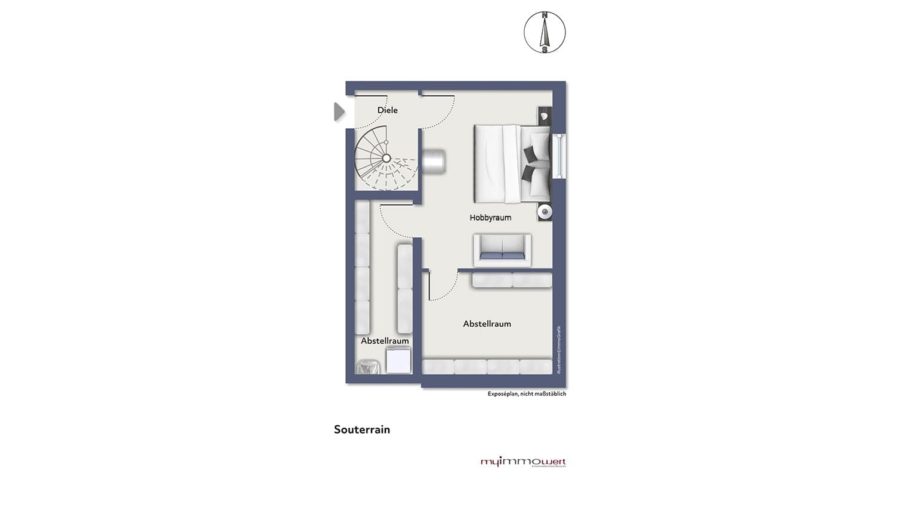 Im August in Ihr neues Zuhause einziehen! Traumhafte 3-Zimmer-Gartenwohnung in Neufahrn bei Freising - Grundriss Souterrain