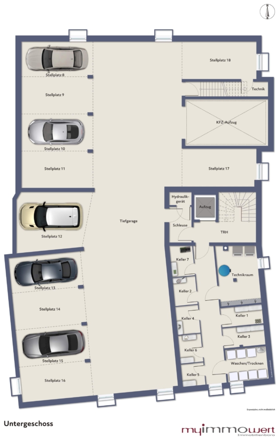 Für Gartenliebhaber! Exklusive 4-Zimmer-Gartenwohnung im Zentrum von Eichenried zu vergeben! - Geschossplan Untergeschoss