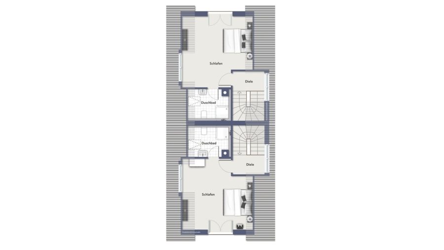Platz für die ganze Familie! Exklusive Neubau Doppelhaushälfte in sehr ruhiger Wohnlage zu vergeben - Geschossplan Dachgeschoss
