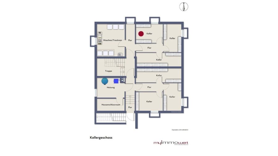 Schöne moderne 2,5-Zimmer-Maisonette-Dachgeschosswohnung im Herzen von Hallbergmoos zu vergeben! - Grundriss Kellergeschoss
