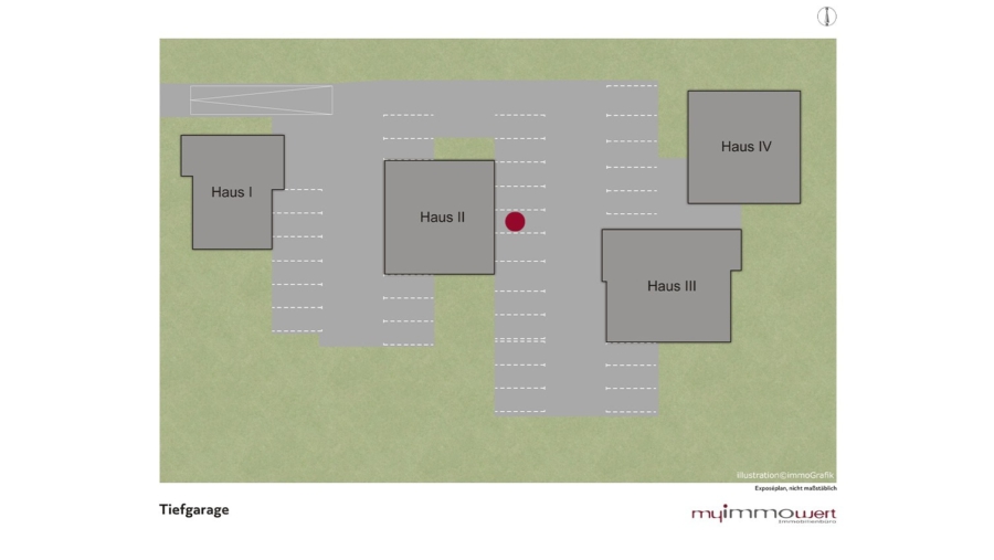 Schöne moderne 2,5-Zimmer-Maisonette-Dachgeschosswohnung im Herzen von Hallbergmoos zu vergeben! - Grundriss Tiefgarage