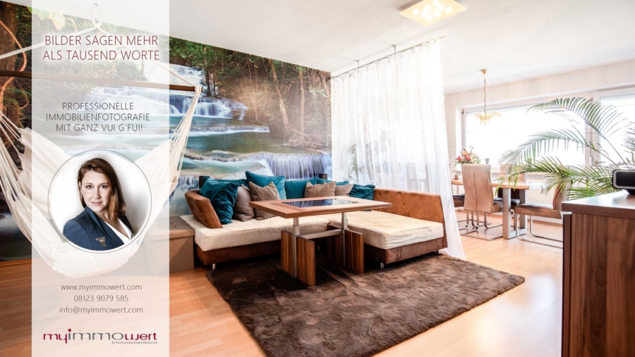 Schöne moderne 2-Zimmer-Gartenwohnung im Herzen von Hallbergmoos zu vergeben! - Immobilienfotografie vom Profi