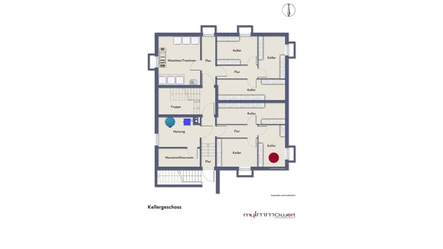 Schöne moderne 2-Zimmer-Gartenwohnung im Herzen von Hallbergmoos zu vergeben! - Grundriss Kellergeschoss